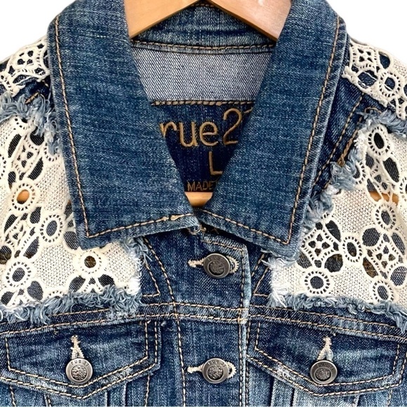 Rue 21 denim and lace vest, size L, cotton/poly/spandex, excellent condition - Picture 3 of 4